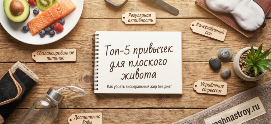 Топ-5 привычек для плоского живота и способы убрать висцеральный жир без диет